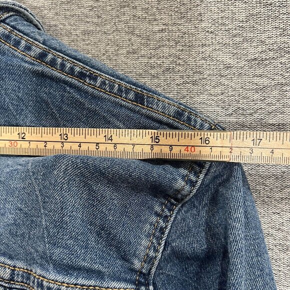 Esprit Jean Jacket Womens Size S Blue Button Up Distressed Long Sleeve Cotton - Picture 9 of 14